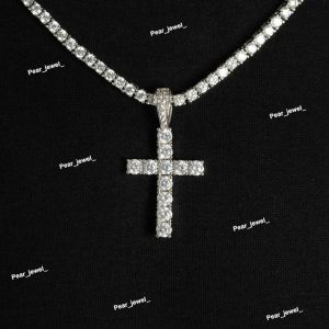 Iced Out 925 Sterling Silver VVS Moissanite Cross Pendant
