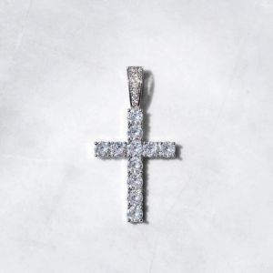 Iced Out 925 Sterling Silver VVS Moissanite Cross Pendant