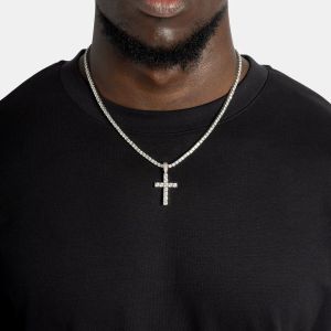 Iced Out 925 Sterling Silver VVS Moissanite Cross Pendant