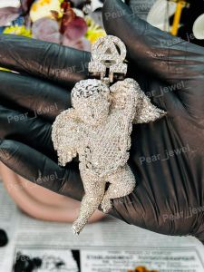 Iced Out Angel Cherub VVS Moissanite Diamond Hip Hop Pendant