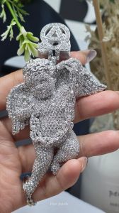Iced Out Angel Cherub VVS Moissanite Diamond Hip Hop Pendant