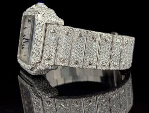 Iced Out Arabic Dial Automatic Moissanite Diamond Watch
