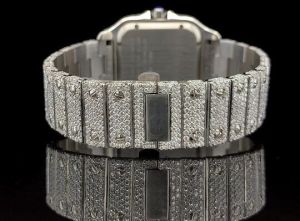 Iced Out Arabic Dial Automatic Moissanite Diamond Watch