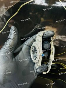 Iced Out Black Dial Moissanite Hip Hop Luxury Watch