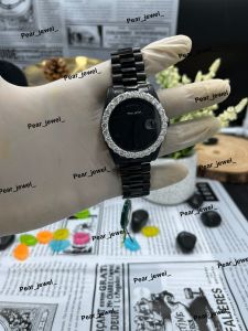 Iced Out Black Moissanite Bezel Automatic Wrist Watch