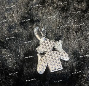 Iced Out Cartoon Bunny VVS Moissanite Diamond 925 Sterling Silver Pendant