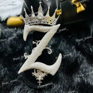 Iced Out Crown Personalized Letter Z VVS Moissanite Diamond Hip Hop Pendant