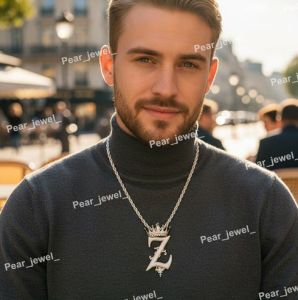 Iced Out Crown Personalized Letter Z VVS Moissanite Diamond Hip Hop Pendant