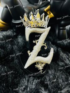 Iced Out Crown Personalized Letter Z VVS Moissanite Diamond Hip Hop Pendant