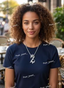 Iced Out Crown Personalized Letter Z VVS Moissanite Diamond Hip Hop Pendant