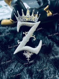 Iced Out Crown Personalized Letter Z VVS Moissanite Diamond Hip Hop Pendant