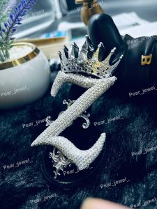 Iced Out Crown Personalized Letter Z VVS Moissanite Diamond Hip Hop Pendant