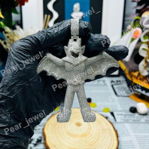 Iced Out Full Diamond Bat Charm VVS Moissanite Hip Hop Pendant