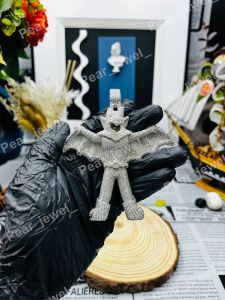 Iced Out Full Diamond Bat Charm VVS Moissanite Hip Hop Pendant