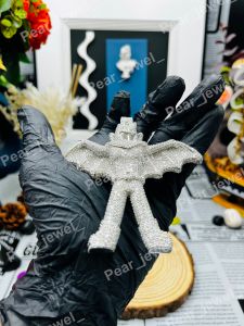 Iced Out Full Diamond Bat Charm VVS Moissanite Hip Hop Pendant