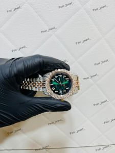Iced Out Green Dial Arabic Date Hip Hop Luxury Watch