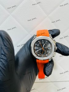 Iced Out Orange Strap Moissanite Sport Luxury Watch