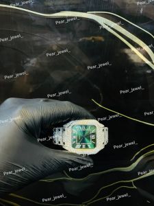 Iced Out Roman Dial Moissanite Automatic Day Date Watch