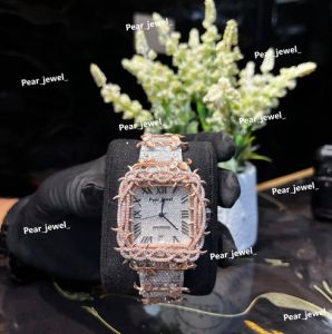 Iced Out Roman Dial Moissanite Diamond Luxury Watch