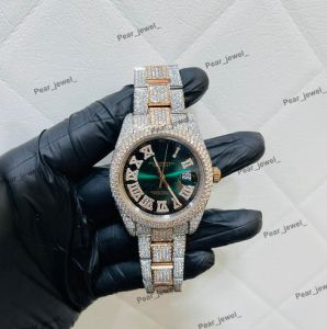 Iced Out Roman Dial Moissanite Hip Hop Luxury Wrist Watch