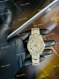 Iced Out Roman Dial Moissanite Hip Hop Luxury Watch