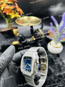 Iced Out Silver Automatic Moissanite Square Luxury Watch