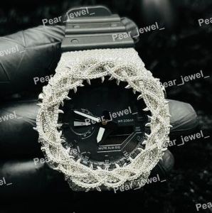 Iced Out Silver Thorn Bezel Hip Hop Statement Watch