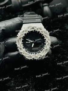 Iced Out Silver Thorn Bezel Hip Hop Statement Watch