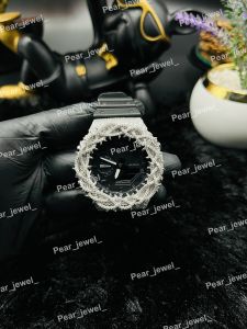 Iced Out Silver Thorn Bezel Hip Hop Statement Watch