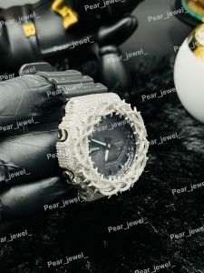Iced Out Silver Thorn Bezel Hip Hop Statement Watch