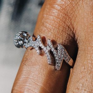 Iced Out Skull Moissanite Diamond 925 Silver Ring