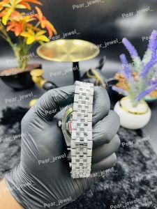 Iced Out Sky Blue Moissanite Automatic Luxury Wrist Watch