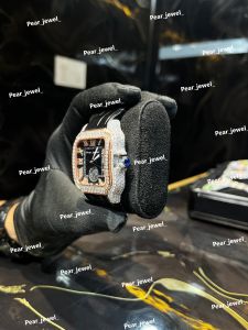 Iced Out Square Black Dial VVS Moissanite Diamond Luxury Watch