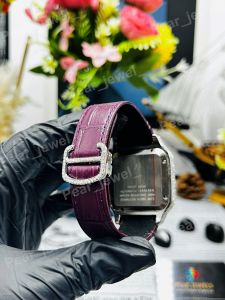 Iced Out Square Roman Dial Moissanite Automatic Wrist Watch