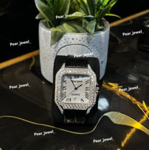 Iced Out Square Roman Dial VVS Moissanite Luxury Wrist Watch
