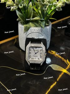 Iced Out Square Roman Dial VVS Moissanite Luxury Wrist Watch