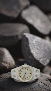 Iced Out Stainless Steel Fully VVS Moissanite Diamond Luxury Watch