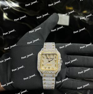 Iced Out Stainless Steel VVS Moissanite Arabic Dial Luxury Watch