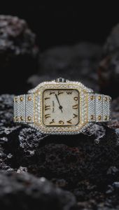 Iced Out Stainless Steel VVS Moissanite Arabic Dial Luxury Watch