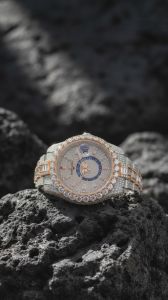 Iced Out Stainless Steel VVS Moissanite Baguette Diamond Luxury Wrist Watch