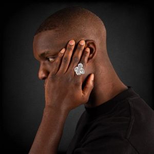 Iced Out VVS Moissanite Diamond 925 Silver Cross Ring