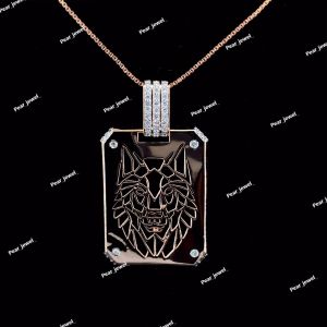 Iced Out VVS Moissanite Diamond Luxury Wolf Head Hip Hop Pendant