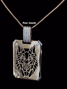 Iced Out VVS Moissanite Diamond Luxury Wolf Head Hip Hop Pendant