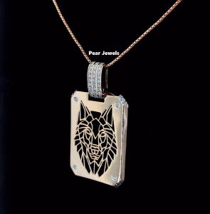 Iced Out VVS Moissanite Diamond Luxury Wolf Head Hip Hop Pendant