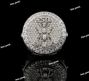 Iced Out VVS Moissanite Diamond Round Luxury Hip Hop Ring