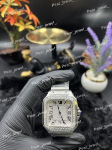 Iced Out White Roman VVS Moissanite Automatic Luxury Watch