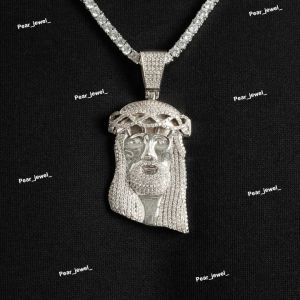 Jesus Face 925 Sterling Silver VVS Moissanite Diamond Pendant