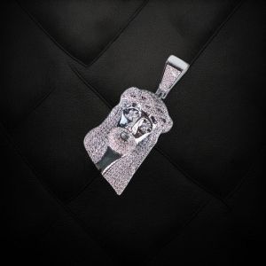 Jesus Face 925 Sterling Silver VVS Moissanite Diamond Pendant