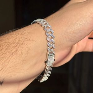 Luxury Cuban Link VVS Moissanite 925 Silver Iced Out Bracelet