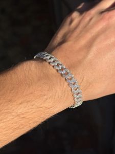 Luxury Cuban Link VVS Moissanite 925 Silver Iced Out Bracelet